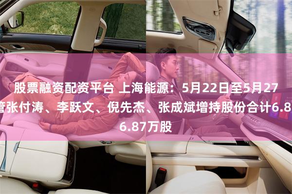股票融资配资平台 上海能源：5月22日至5月27日高管张付涛、李跃文、倪先杰、张成斌增持股份合计6.87万股