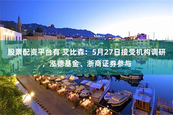 股票配资平台有 艾比森：5月27日接受机构调研，泓德基金、浙商证券参与