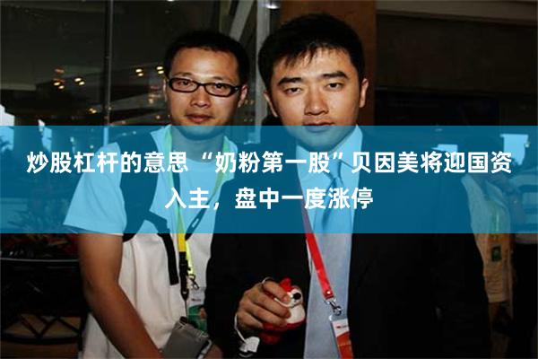 炒股杠杆的意思 “奶粉第一股”贝因美将迎国资入主，盘中一度涨停