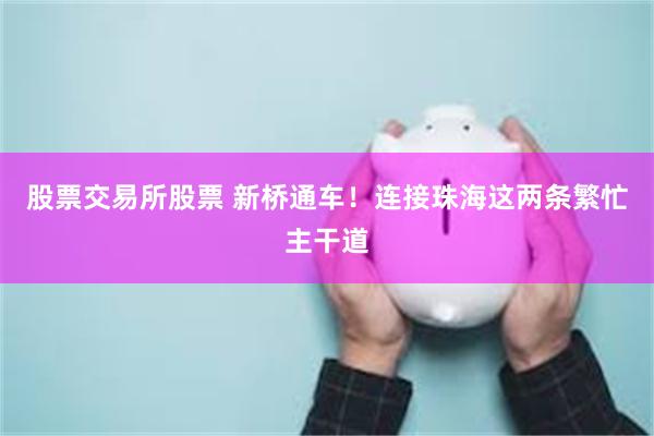 股票交易所股票 新桥通车！连接珠海这两条繁忙主干道