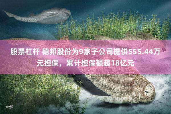 股票杠杆 德邦股份为9家子公司提供555.44万元担保，累计担保额超18亿元