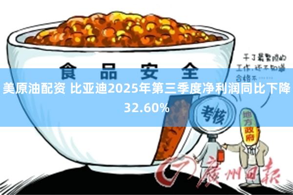 美原油配资 比亚迪2025年第三季度净利润同比下降32.60%