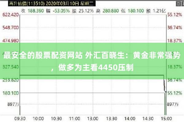 最安全的股票配资网站 外汇百晓生：黄金非常强势，做多为主看4450压制