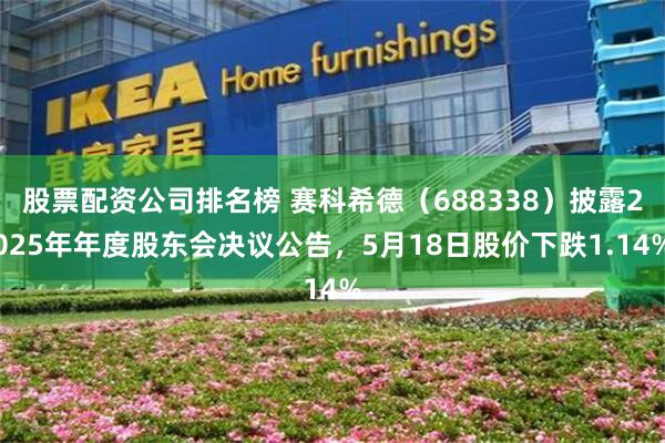 股票配资公司排名榜 赛科希德(688338)披露2025年年度股东会决议公告,5月18日股价下跌1.14%