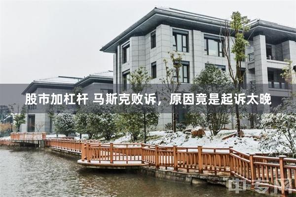 股市加杠杆 马斯克败诉，原因竟是起诉太晚