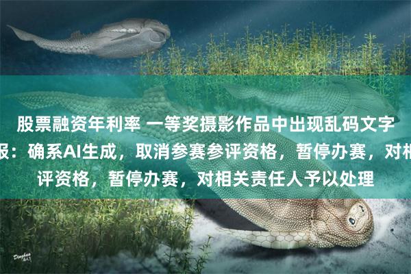 股票融资年利率 一等奖摄影作品中出现乱码文字，呼和浩特官方通报：确系AI生成，取消参赛参评资格，暂停办赛，对相关责任人予以处理