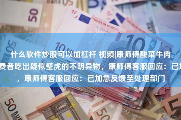 什么软件炒股可以加杠杆 视频|康师傅酸菜牛肉泡面又出事了?一消费者吃出疑似壁虎的不明异物,康师傅客服回应:已加急反馈至处理部门